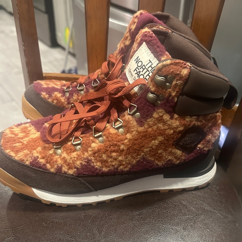 The North Face Orange and Brown Hiking Boots